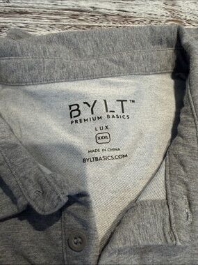 BYLT Premium Basics Lux Polo in Heather Gray